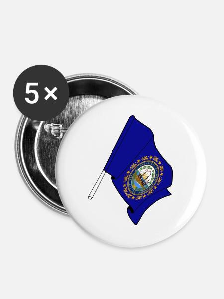 Flagge von New Hampshire - Buttons groß 56 mm (5er Pack) - Weiß
