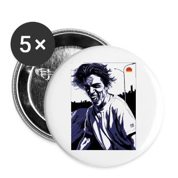 Big Smile Zombie Guy - Buttons groß 56 mm (5er Pack) - Weiß - Vorne