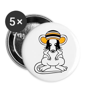 Mouse Raggae Jamaica Hat Rasta Lure Chill Hat - Buttons large 2.2''/56 mm (5-pack) - white - Front