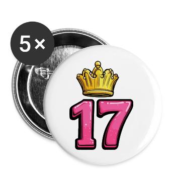 17 Number Krone - Buttons large 2.2''/56 mm (5-pack) - white - Front