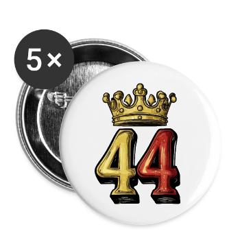 44 Nombre Couronne - Lot de 5 grands badges (56 mm) - blanc - Devant