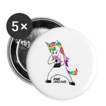 Ravew Unicorns Ligne Noir Logo 18+ - Lot de 5 grands badges (56 mm) - blanc - Devant