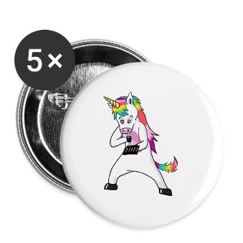 Rave Unicorns Line White Logo 18+ - Buttons large 2.2''/56 mm (5-pack) - white - Front