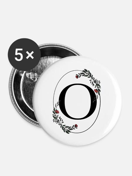 Buchstabe O - Buttons groß 56 mm (5er Pack) - Weiß