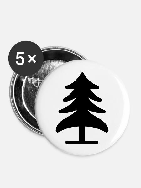 Baum - Buttons groß 56 mm (5er Pack) - Weiß