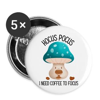 Hocus Pocus I Need Coffee to Focus - Buttons large 2.2''/56 mm (5-pack) - white - Front