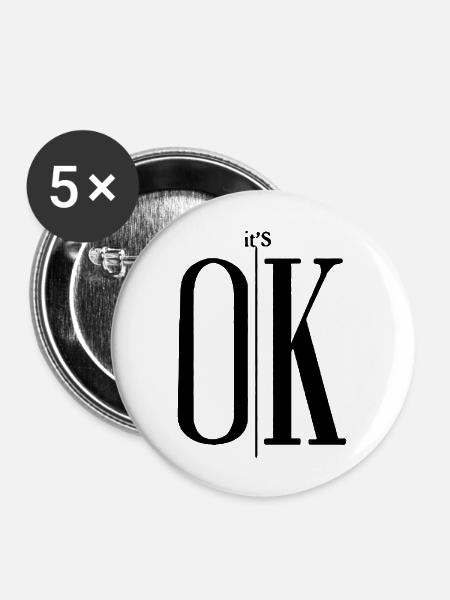 es ist ok - Buttons groß 56 mm (5er Pack) - Weiß