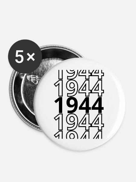 1944 1944 1944 - Buttons groß 56 mm (5er Pack) - Weiß