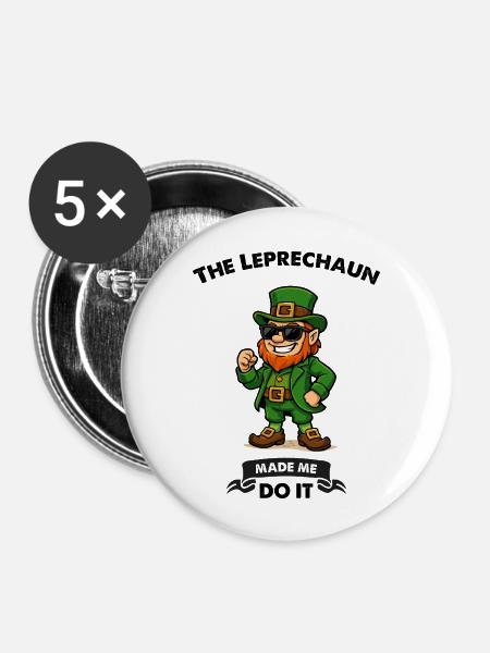 leprechaun sonnenbrille comic - Buttons groß 56 mm (5er Pack) - Weiß