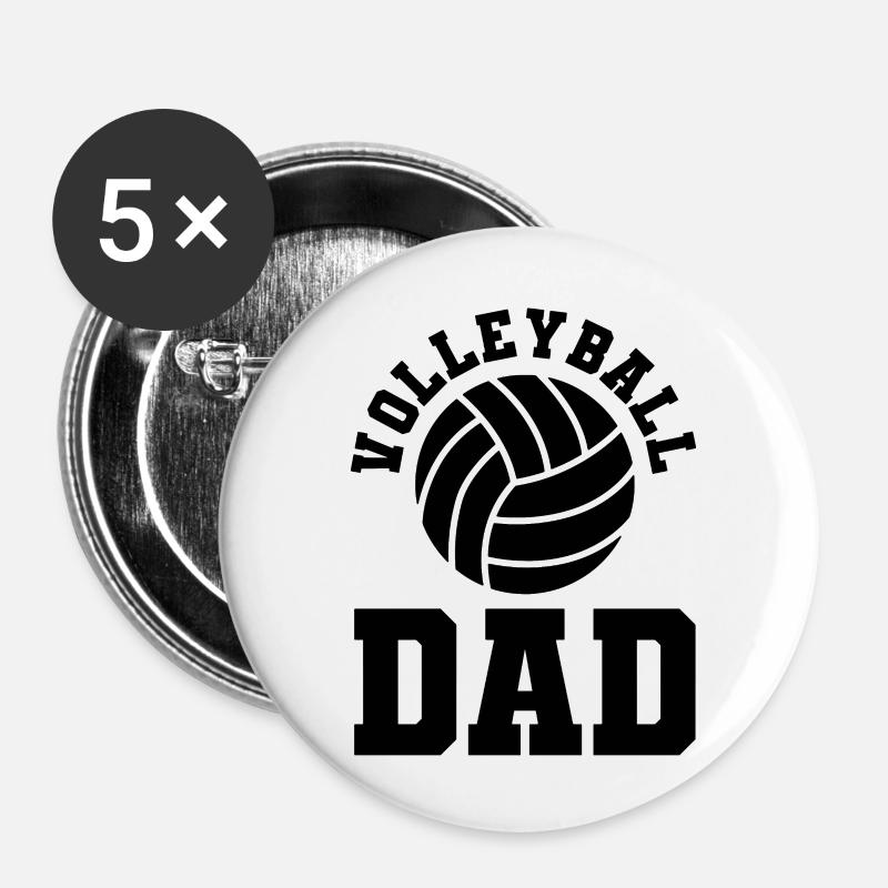 Volleyball dad - Buttons large 2.2''/56 mm (5-pack) - white