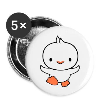 Duck running fast wants to fly cute flutter - Buttons large 2.2''/56 mm (5-pack) - white - Front
