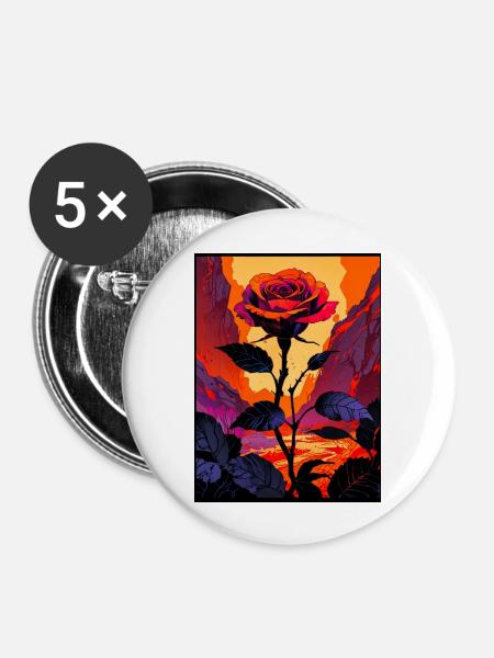 Dornen des Vulkans - Buttons groß 56 mm (5er Pack) - Weiß