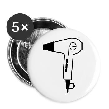 Hair dryer - Buttons large 2.2''/56 mm (5-pack) - white - Front