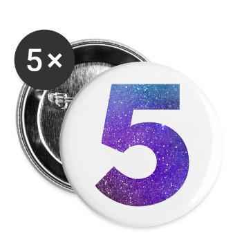 Galaxie Nummer 5 - Buttons groß 56 mm (5er Pack) - Weiß - Vorne
