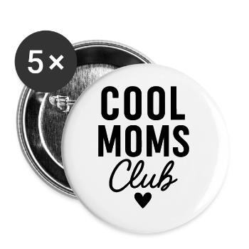 Club des mamans cool - Lot de 5 grands badges (56 mm) - blanc - Devant