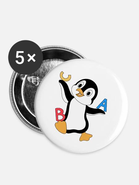 Pino ABC - Buttons groß 56 mm (5er Pack) - Weiß
