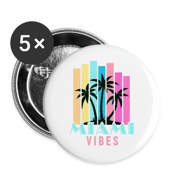 Miami Vibes - Buttons groß 56 mm (5er Pack) - Weiß - Vorne