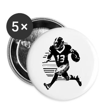 Footballeur américain - Lot de 5 grands badges (56 mm) - blanc - Devant