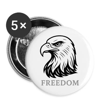 Eagle Head Freedom - Buttons large 2.2''/56 mm (5-pack) - white - Front