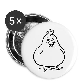 Poulet potelé comme illustration vectorielle - Lot de 5 grands badges (56 mm) - blanc - Devant