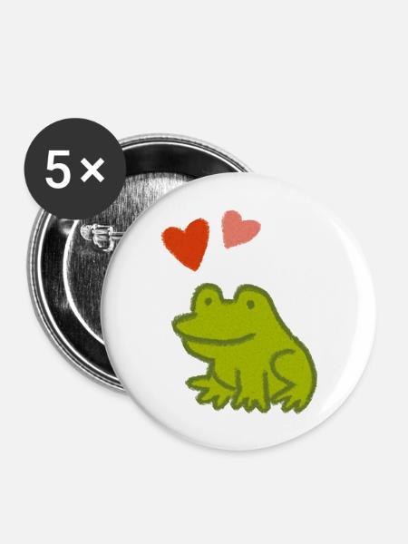 Mutfrosch 2 - Buttons groß 56 mm (5er Pack) - Weiß