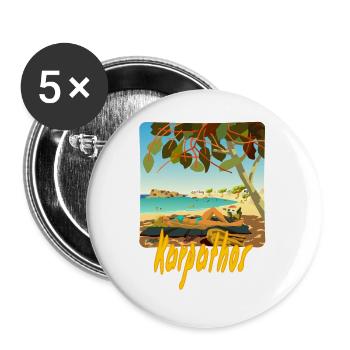 Karpathos - Buttons groß 56 mm (5er Pack) - Weiß - Vorne