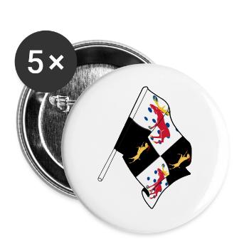 Gävleborg, Suède – Fiers du drapeau - Lot de 5 grands badges (56 mm) - blanc - Devant