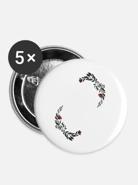Buchstabe R - Buttons groß 56 mm (5er Pack) - Weiß