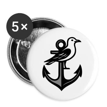 Anchor Seagull - Buttons large 2.2''/56 mm (5-pack) - white - Front