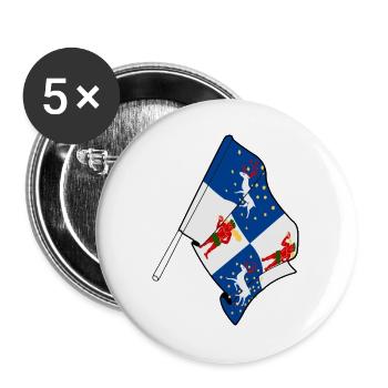Drapeau de Norrbotten, Suède - Lot de 5 grands badges (56 mm) - blanc - Devant