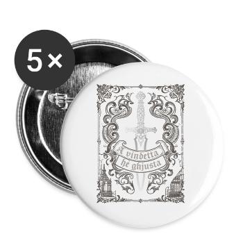 A vindetta hè ghjusta - Lot de 5 grands badges (56 mm) - blanc - Devant