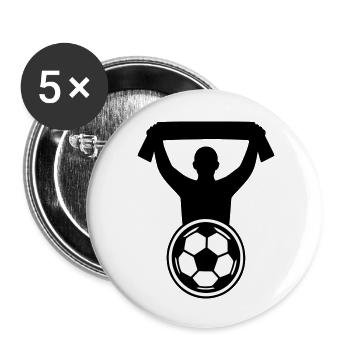 Football Fan - Buttons large 2.2''/56 mm (5-pack) - white - Front