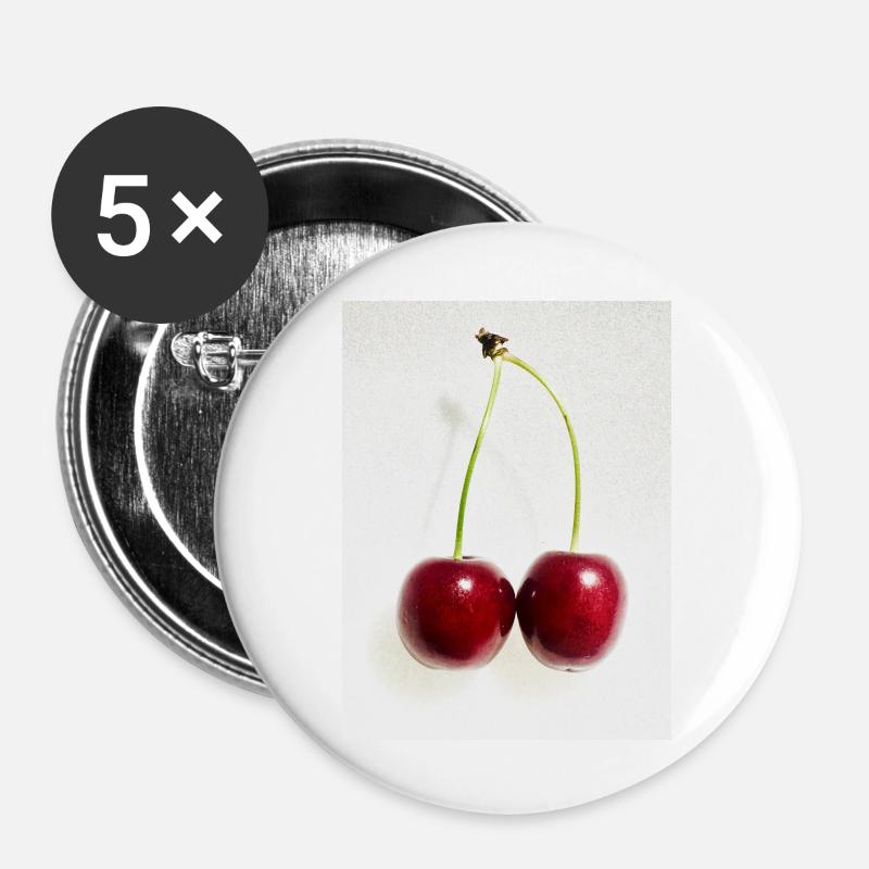 Cherry - Buttons large 2.2''/56 mm (5-pack) - white