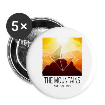 Montagne Montagnes Alpinisme Randonnée Escalade Nature - Lot de 5 grands badges (56 mm) - blanc - Devant