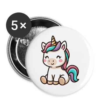 Pastel Unicorn Snuggle Dream - Buttons large 2.2''/56 mm (5-pack) - white - Front