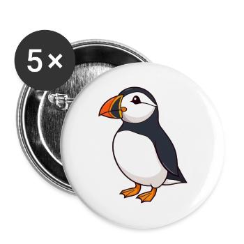 Papageientaucher Puffin - Buttons large 2.2''/56 mm (5-pack) - white - Front