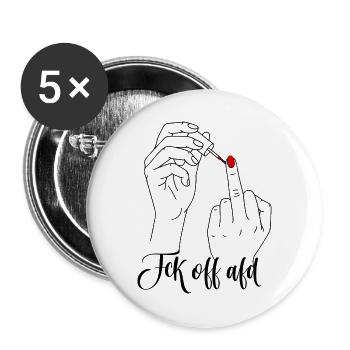 Middle finger against AFD Fck of Alternative - Buttons large 2.2''/56 mm (5-pack) - white - Front