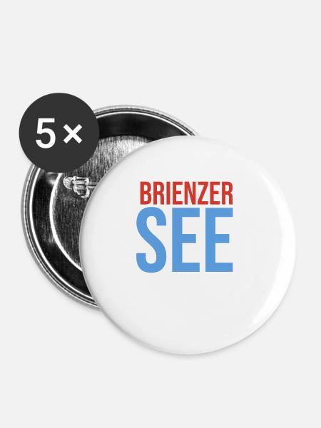 Brienzersee Souvenir - Buttons groß 56 mm (5er Pack) - Weiß