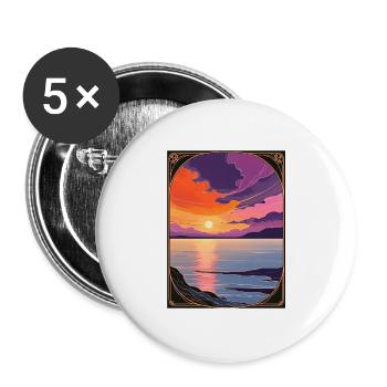 Bewitching Coastal Sunset - Buttons large 2.2''/56 mm (5-pack) - white - Front