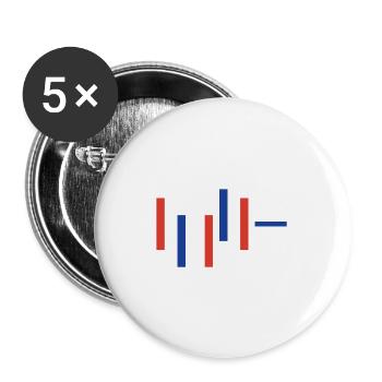 Blau Rotes Paris Souvenir - Hommage an Frankreich - Buttons groß 56 mm (5er Pack) - Weiß - Vorne