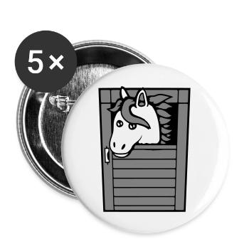 Horse Stable Pony Horse Peeps Cute - Buttons large 2.2''/56 mm (5-pack) - white - Front