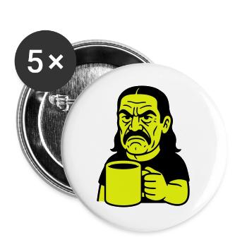 Angry Coffee Man - Buttons groß 56 mm (5er Pack) - Weiß - Vorne