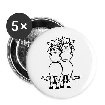 2 Chevaux Couple Drôle Couple Fou Amoureux - Lot de 5 grands badges (56 mm) - blanc - Devant