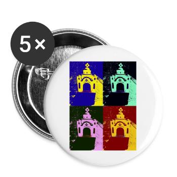 Pop art Greece - Buttons large 2.2''/56 mm (5-pack) - white - Front