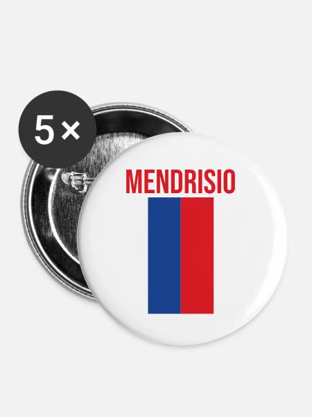 Tolles Mendrisio Souvenir - Buttons groß 56 mm (5er Pack) - Weiß