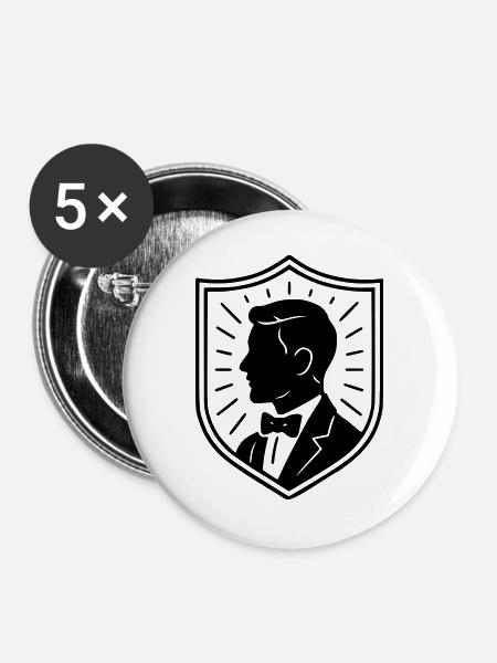 Der Bräutigam - Buttons groß 56 mm (5er Pack) - Weiß
