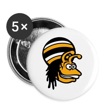 snail reggae music rasta hair hat Jamaica - Buttons large 2.2''/56 mm (5-pack) - white - Front