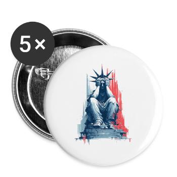 Sad Lady Liberty - Buttons groß 56 mm (5er Pack) - Weiß - Vorne