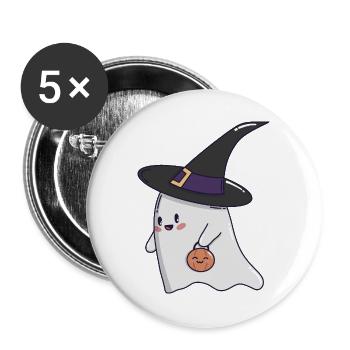 Sweet Ghost – Halloween Kawaii 🎃👻 - Buttons large 2.2''/56 mm (5-pack) - white - Front