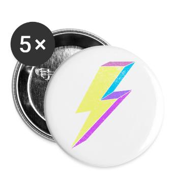 Design lumineux avec des couleurs pastel des années 80 - Lot de 5 grands badges (56 mm) - blanc - Devant
